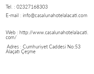 Casa Luna Hotel iletiim bilgileri
